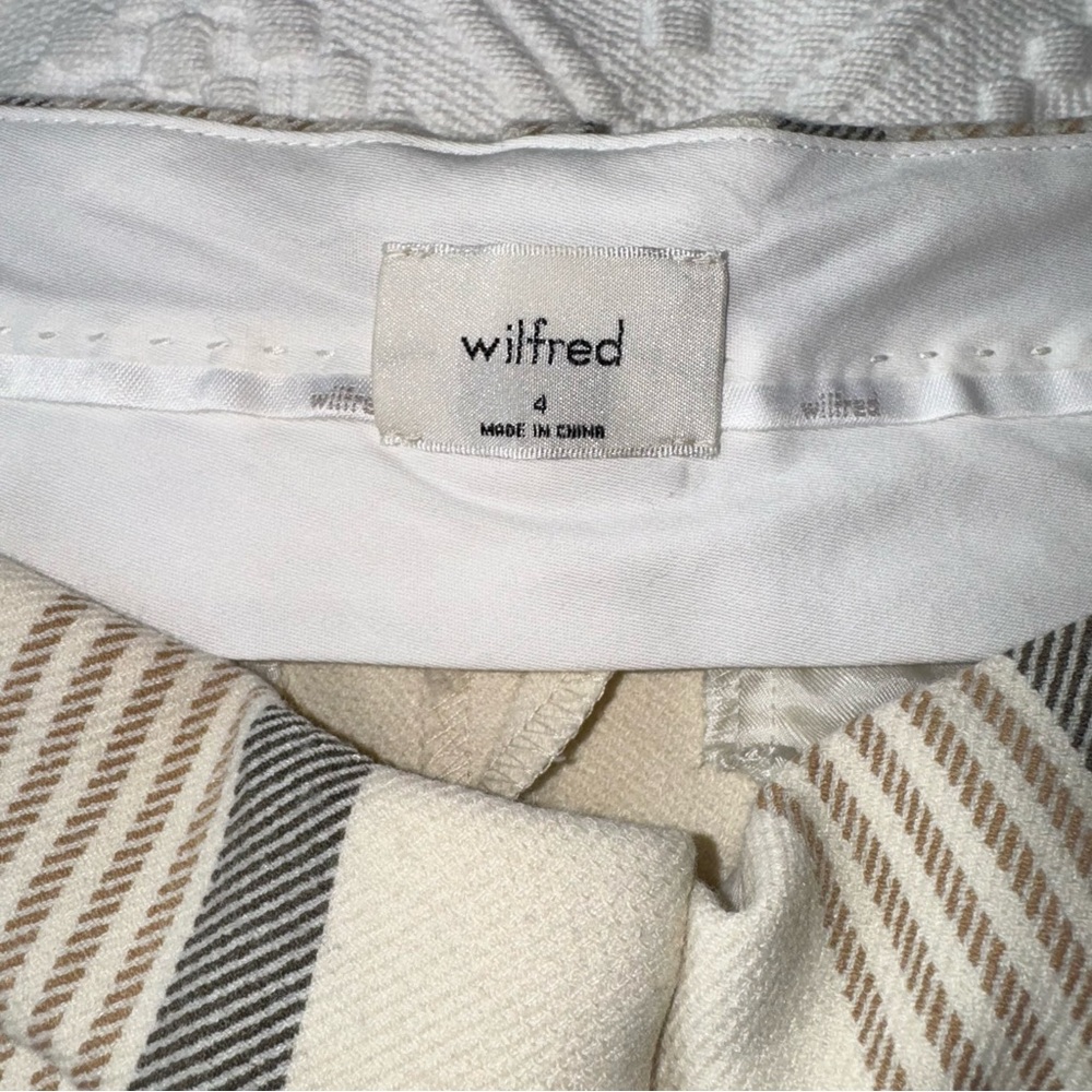 Wilfred Cream Plaid Wide-Leg Trousers - Picture 9 of 11